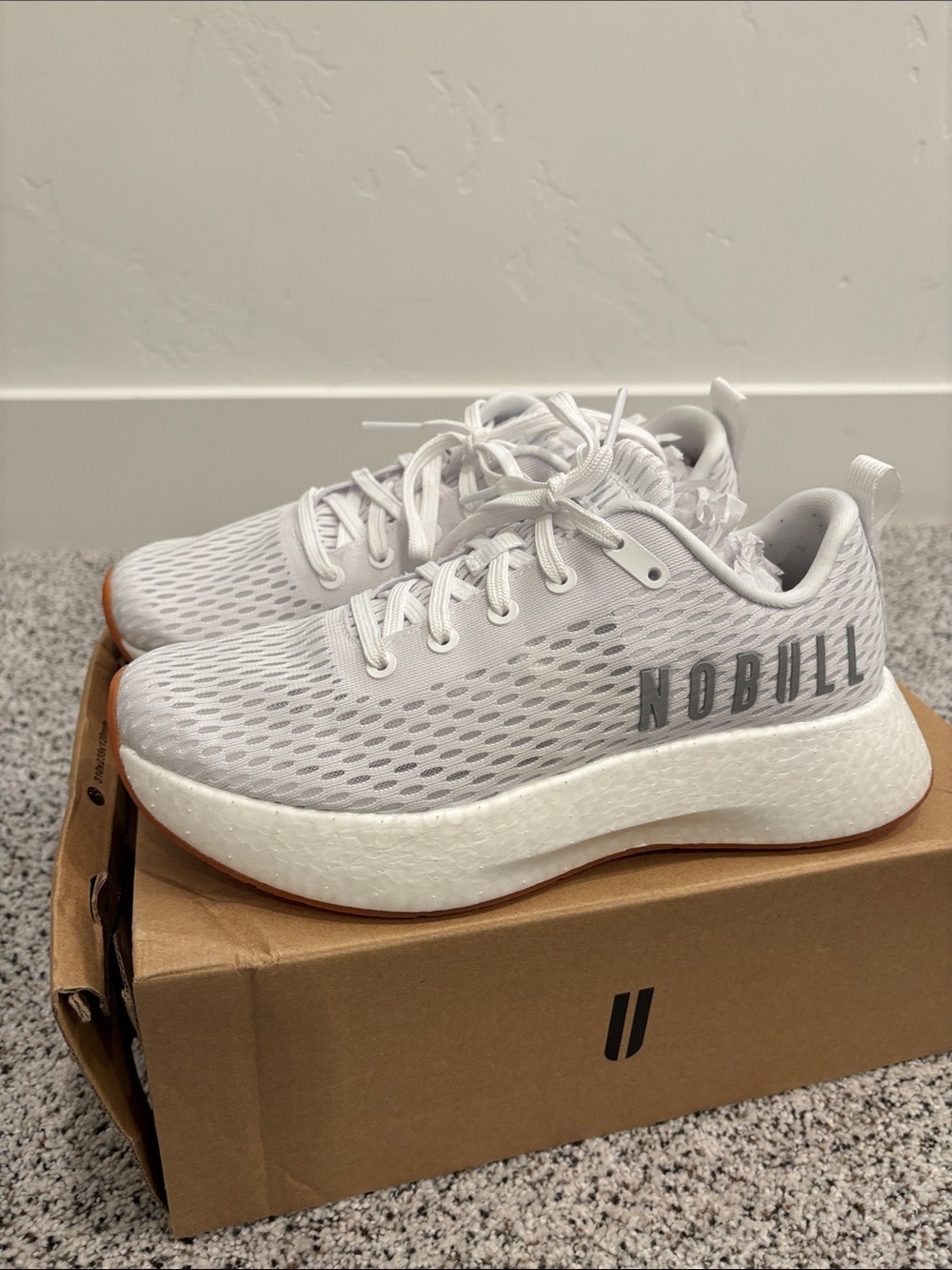 New with box, NOBULL Journey women’s running shoe, white, size 9